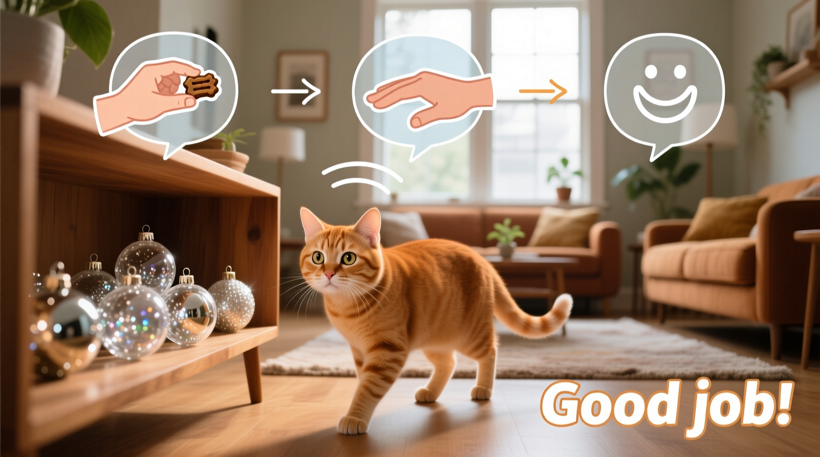 how to train your cat to ignore shiny ornaments using positive reinforcement only