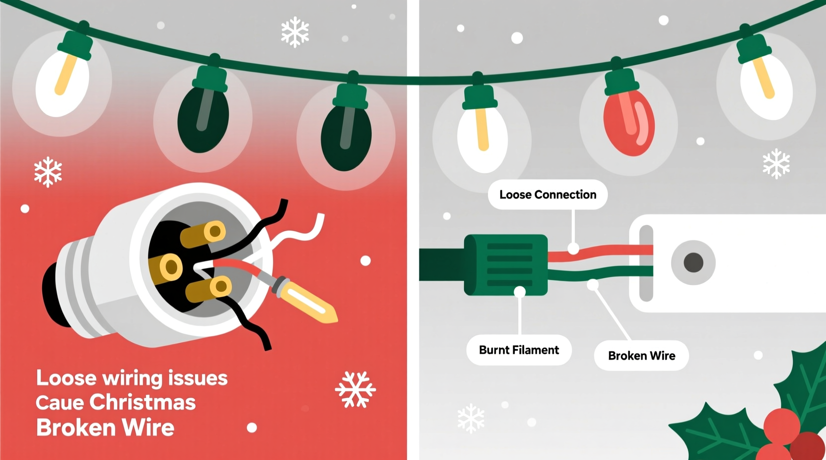 why do some christmas lights only half work common wiring issues