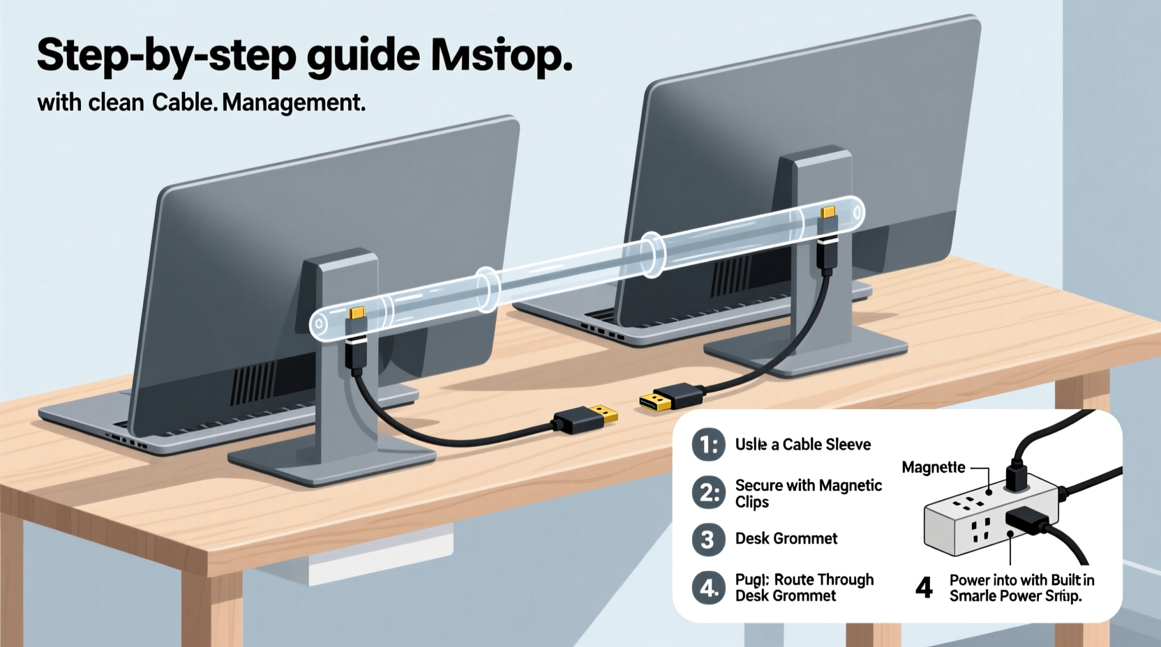 how to set up dual monitors without tangled messes