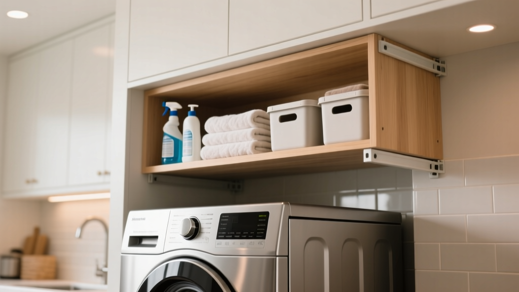 How to Install an Over Washer Storage Shelf