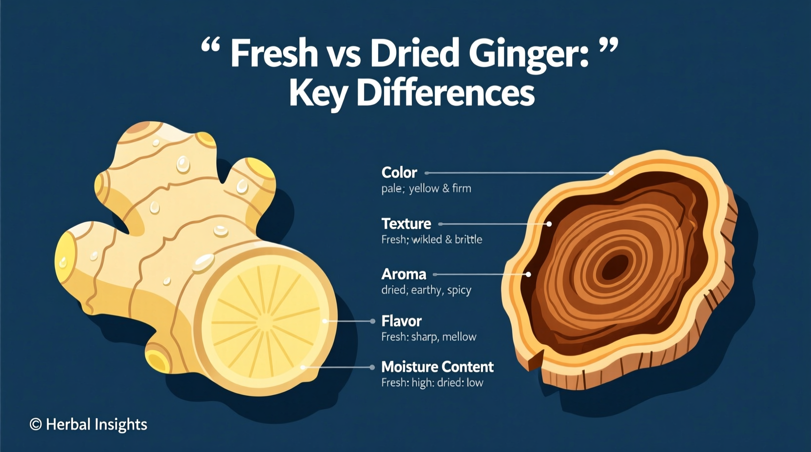 comparing fresh and dried ginger key differences