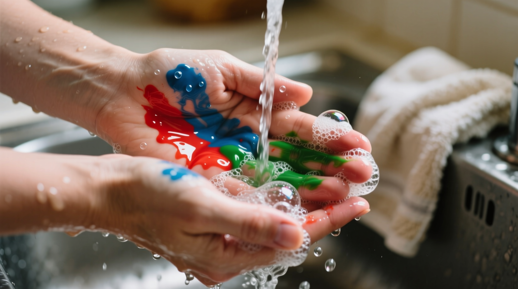 how can you get food coloring off your hands