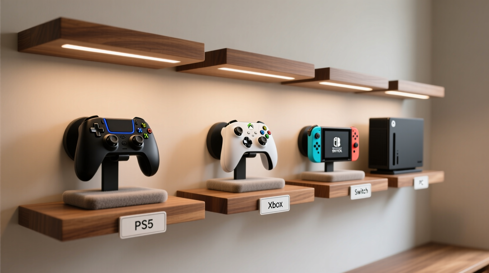 how to organize game controllers neatly by console type