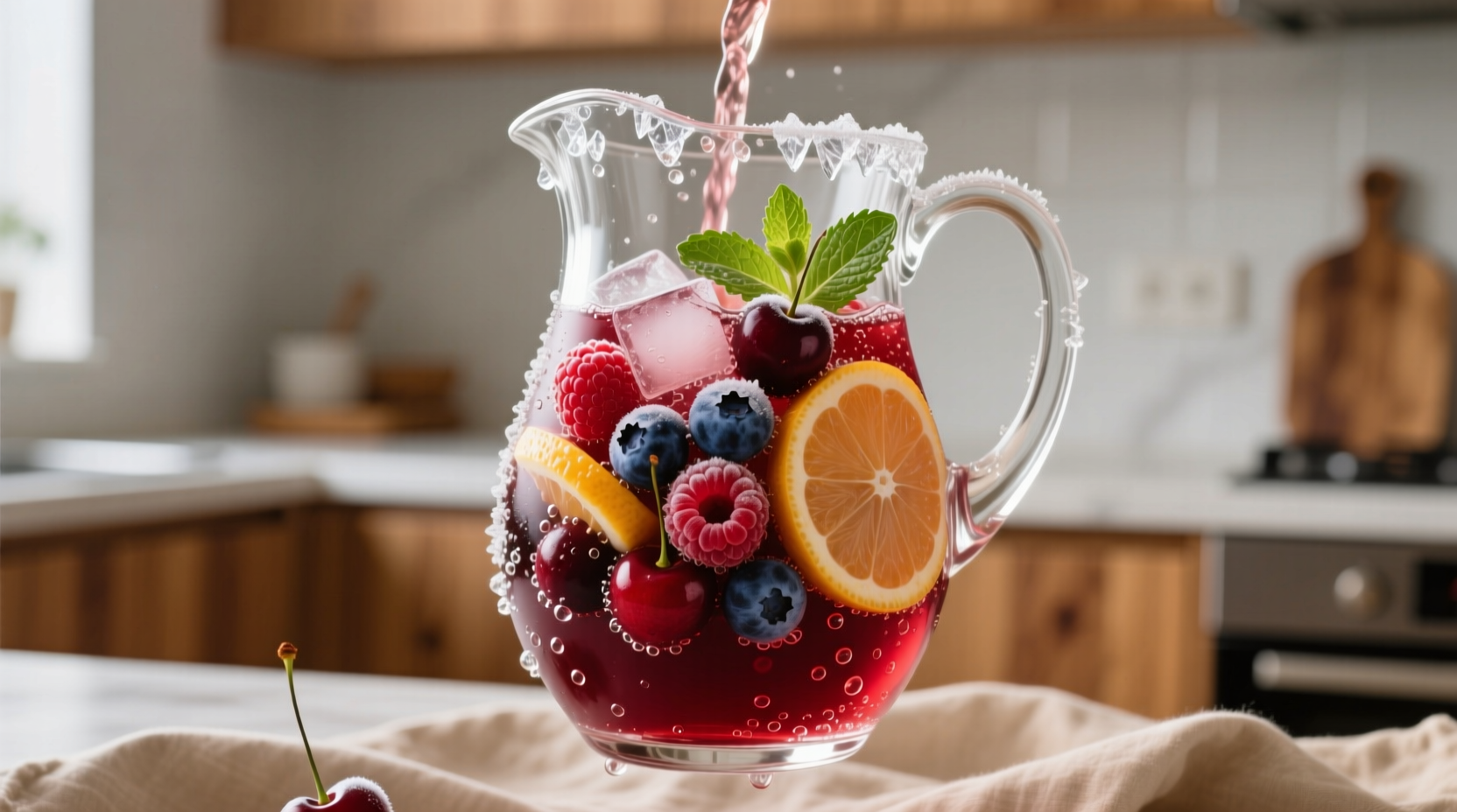 just use frozen fruit in your sangria