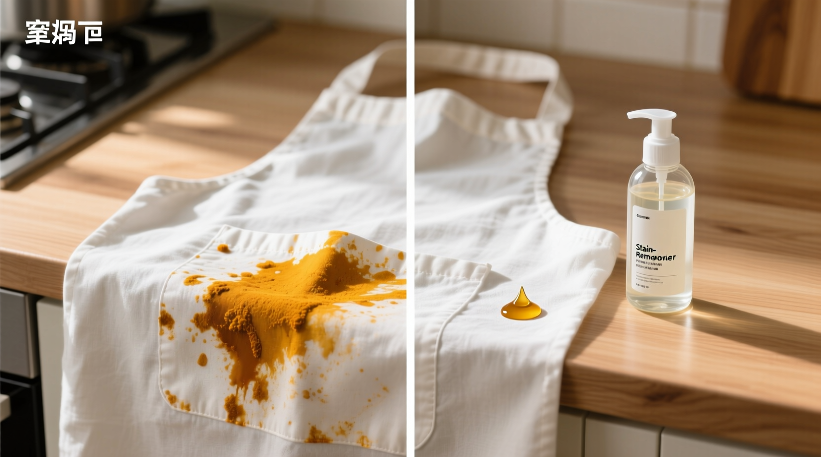 how to remove turmeric stains without chlorine or scrubbing