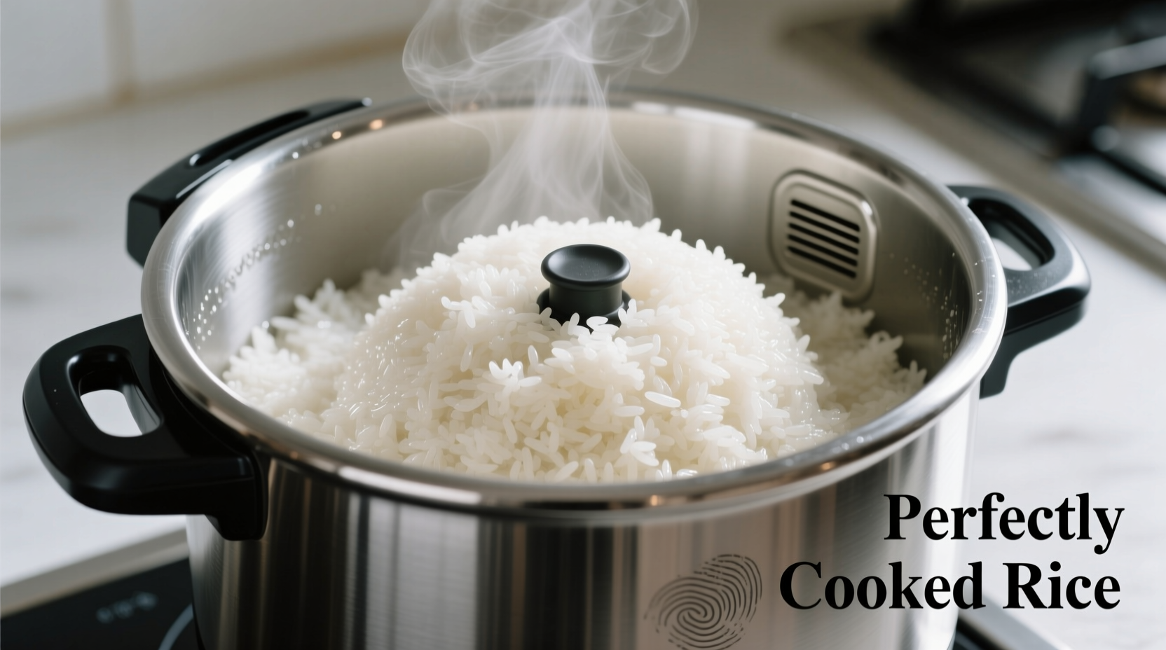 Perfectly cooked white rice in pressure cooker
