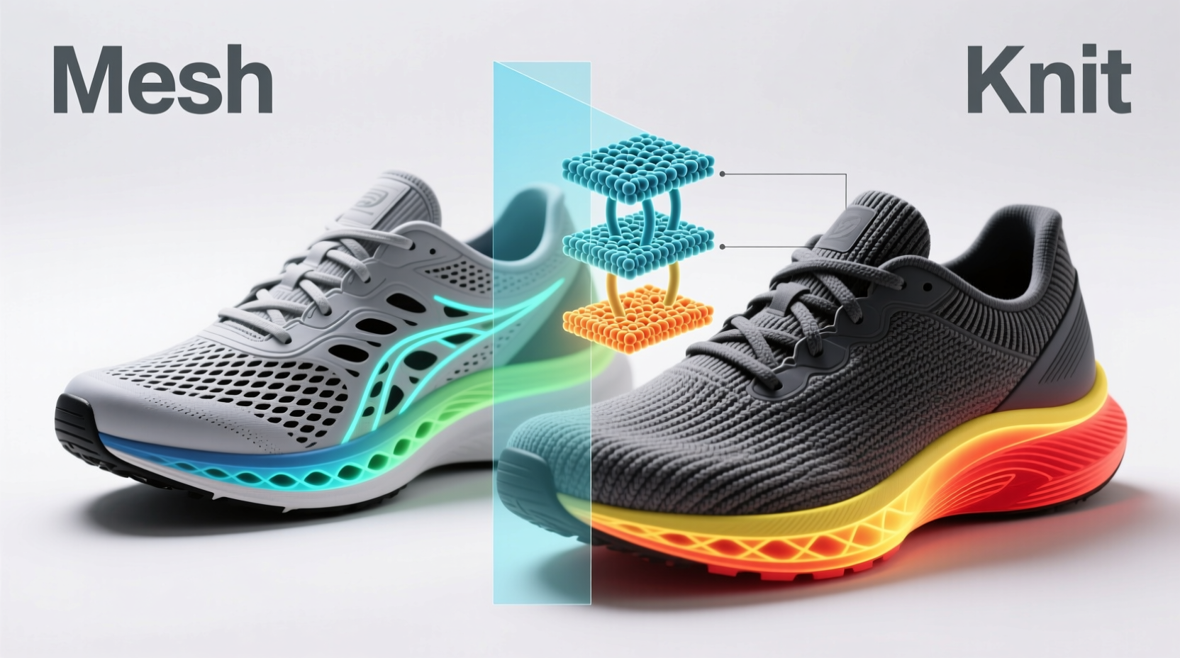 mesh running shoes vs knit which provides better breathability