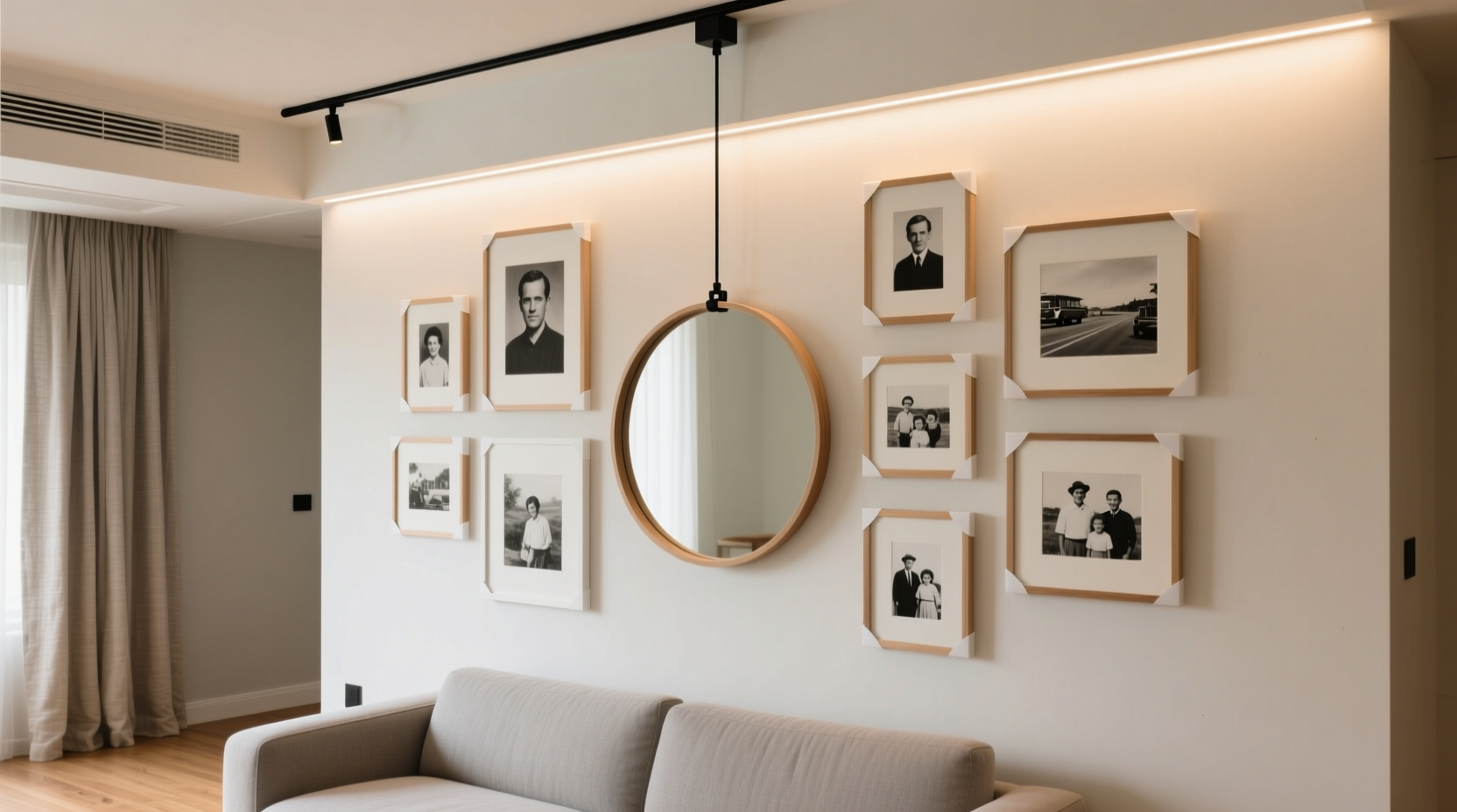 how to display framed photos without nails using creative alternatives