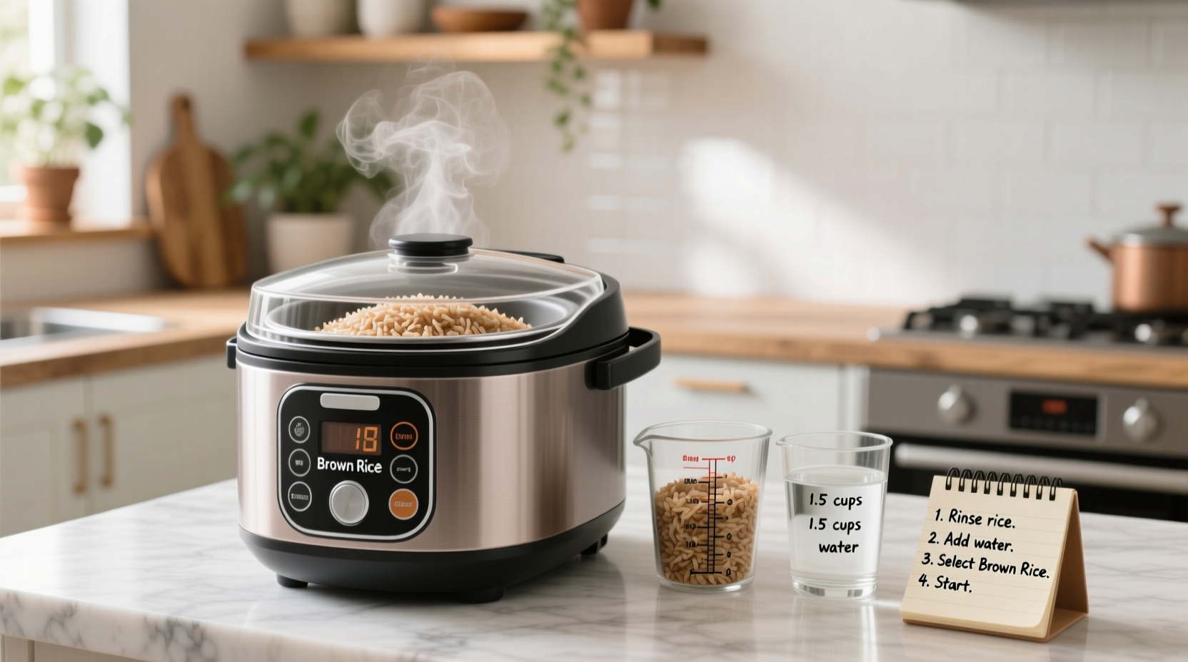 how to prepare brown rice in a rice cooker