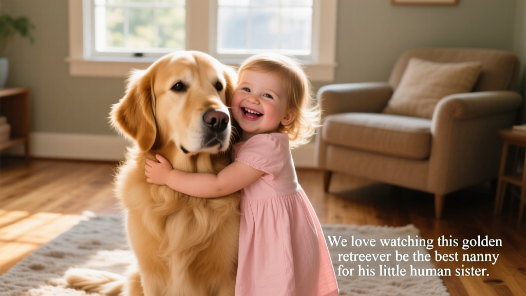 We Love Watching This Golden Retriever Be the Best Nanny for His Little Human Sister