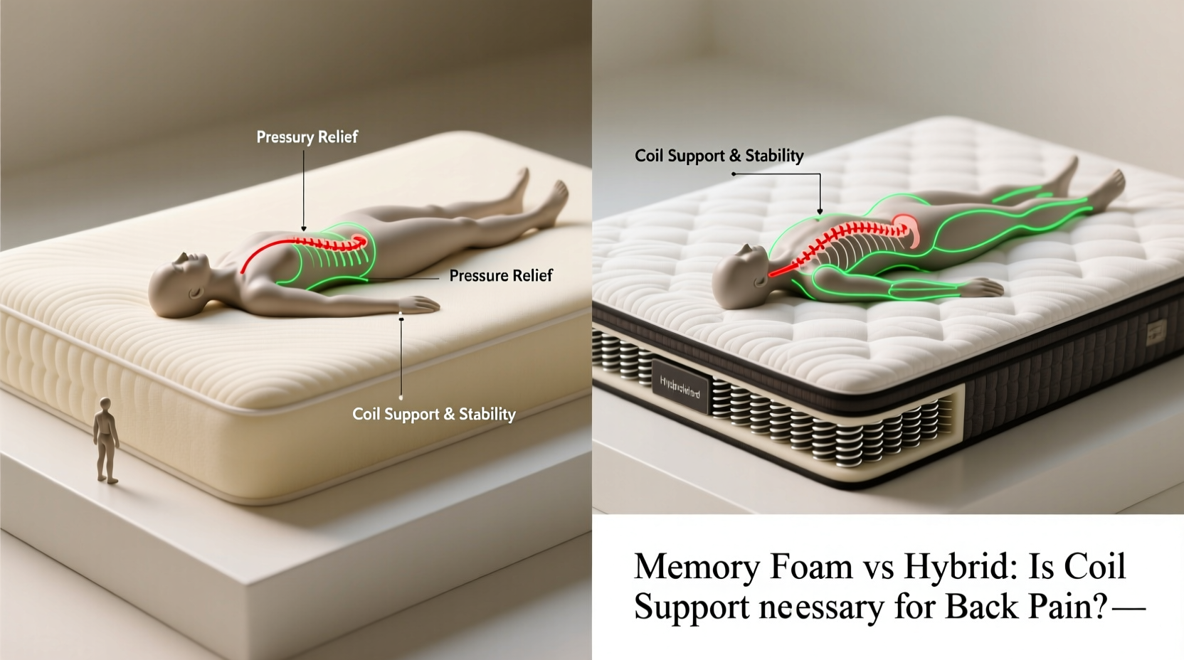 memory foam mattress vs hybrid is the coil support necessary for back pain