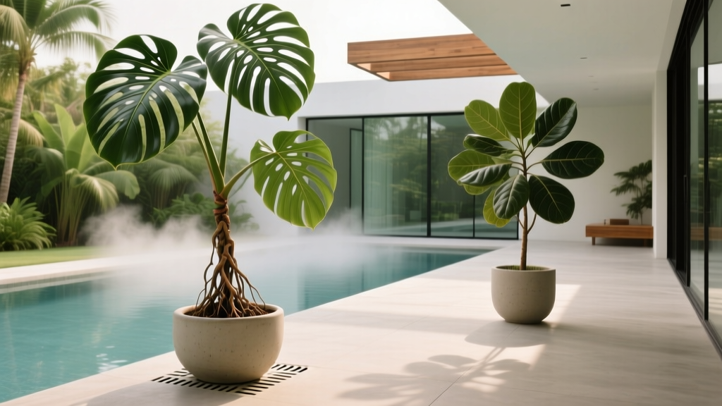 How Large Can Indoor Plants Be Beside an Indoor Pool?