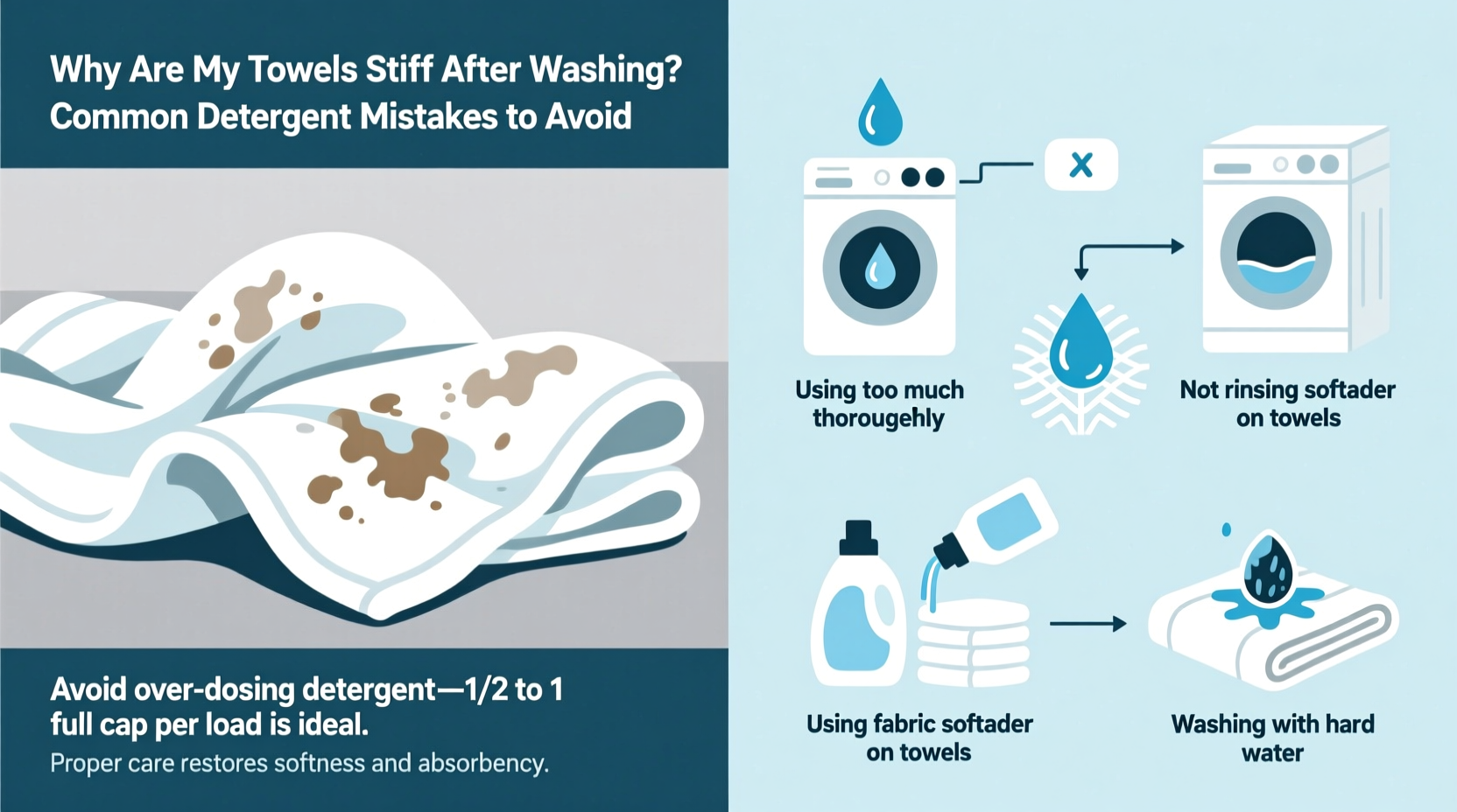 why are my towels stiff after washing detergent mistakes to avoid