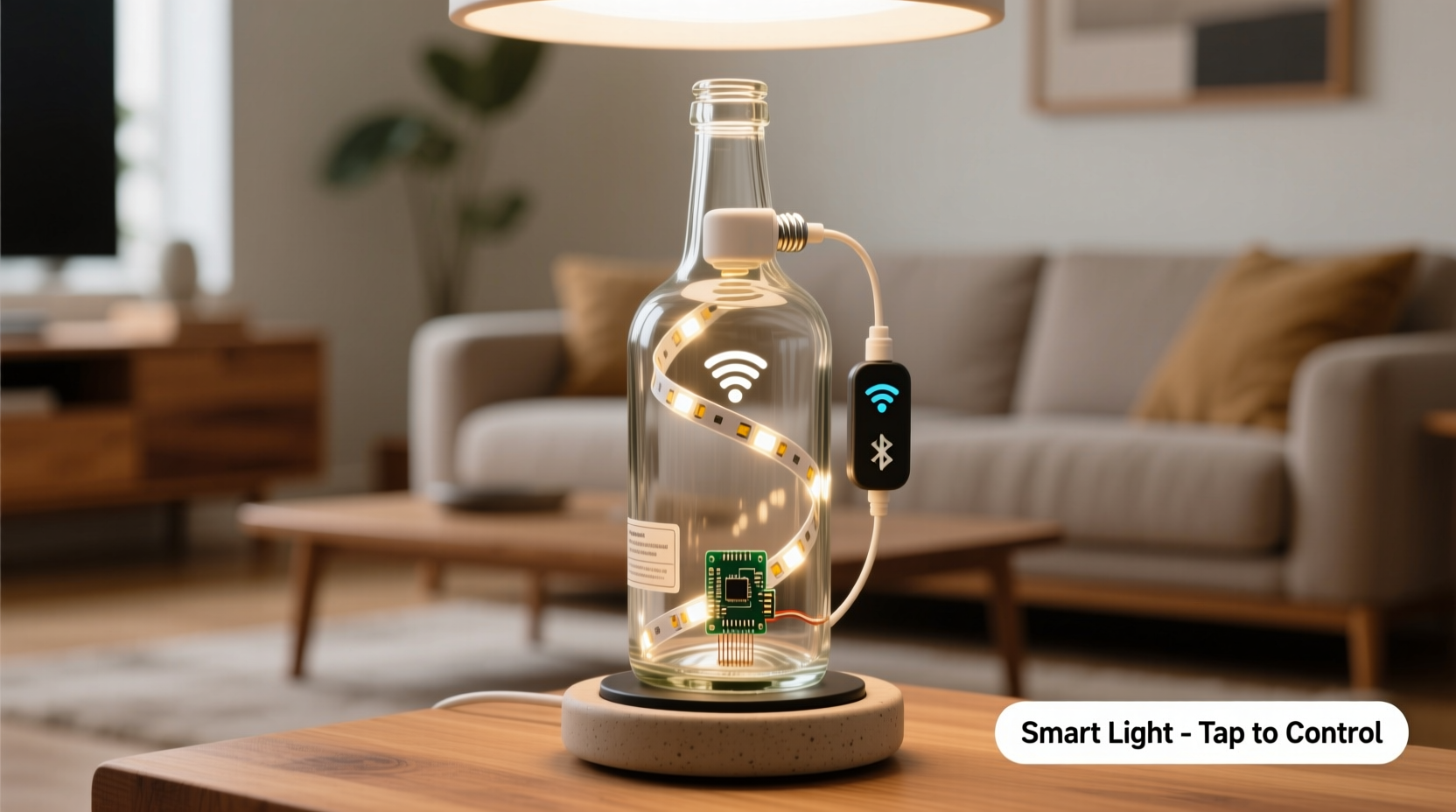 how to repurpose empty spirit bottles into smart home lights
