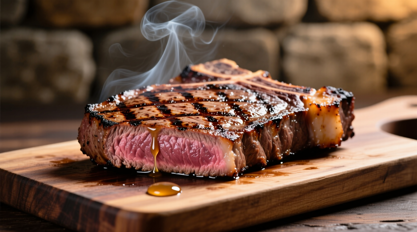 Perfectly grilled ribeye steak with char marks