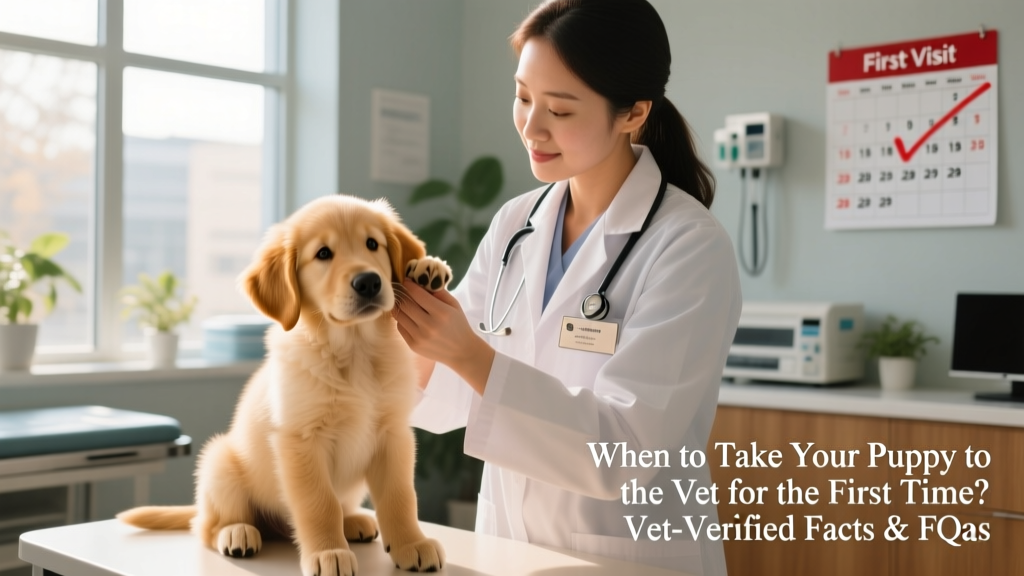 puppy with a vet