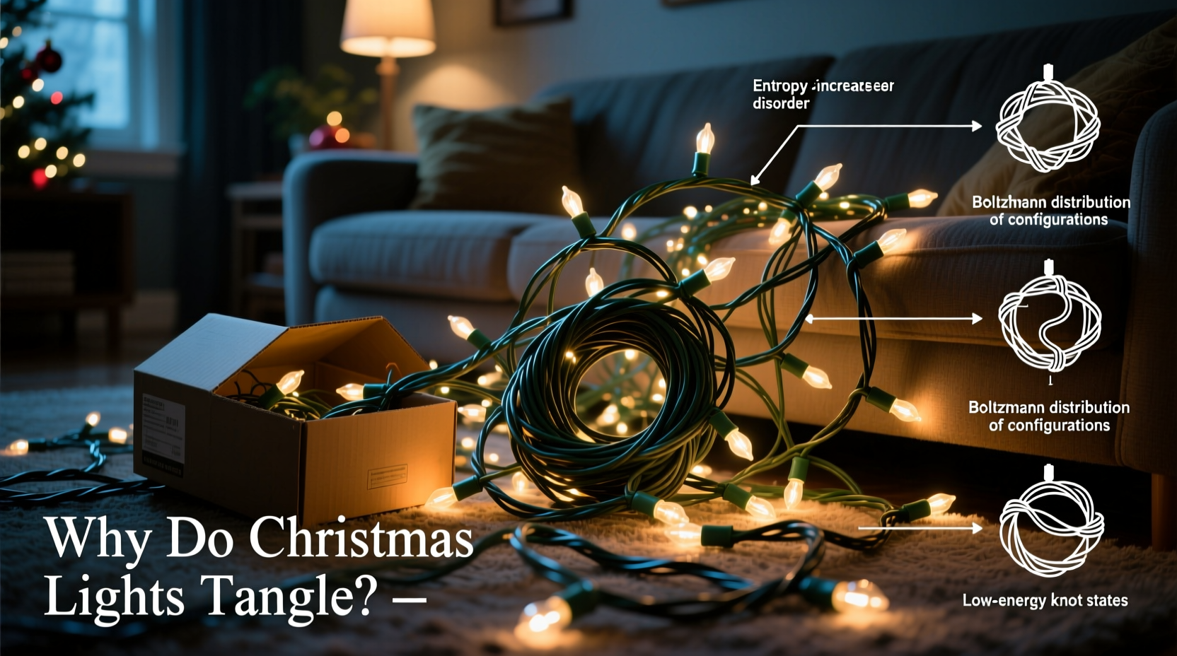 why do christmas lights tangle so easily and what physics explains it