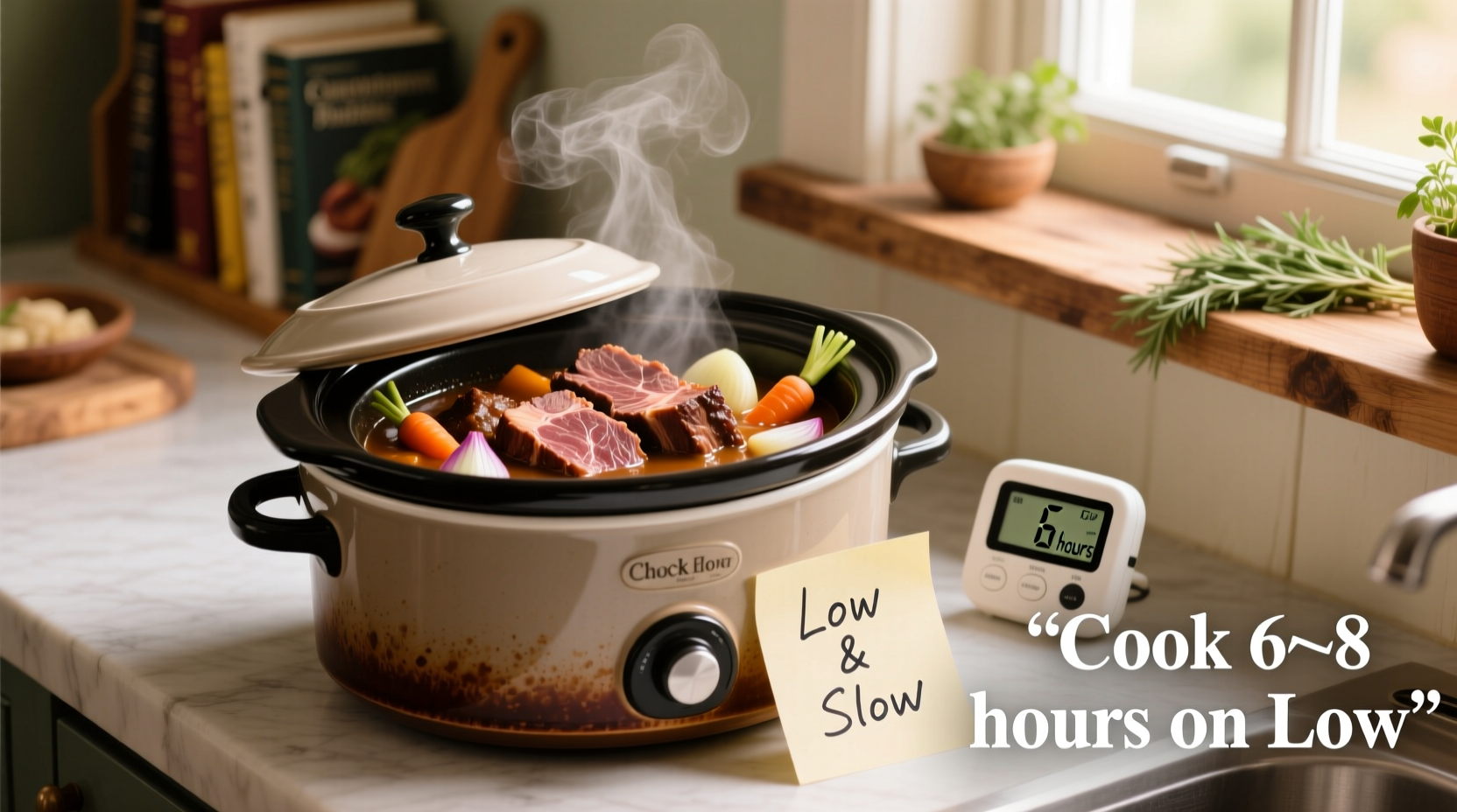 how long cook chuck roast crock pot