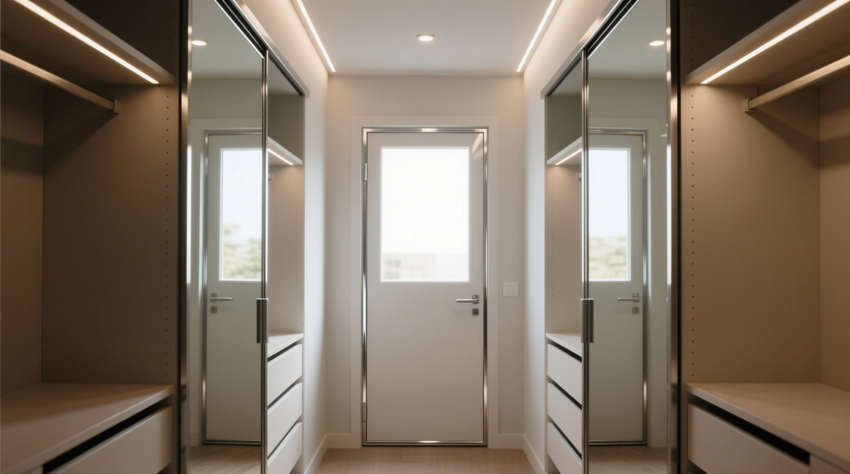 mirrored sliding door for small dark closets