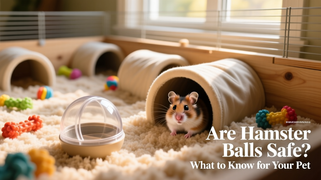 A spacious hamster enclosure with tunnels, chew toys, and deep bedding