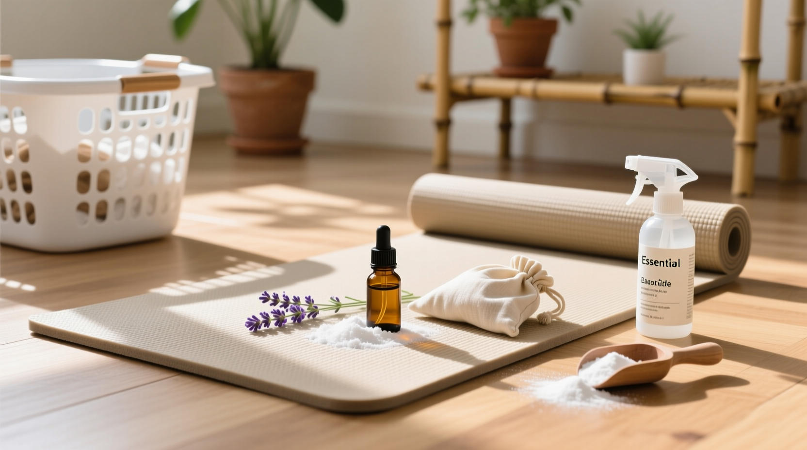how to deodorize yoga mats with laundry room items
