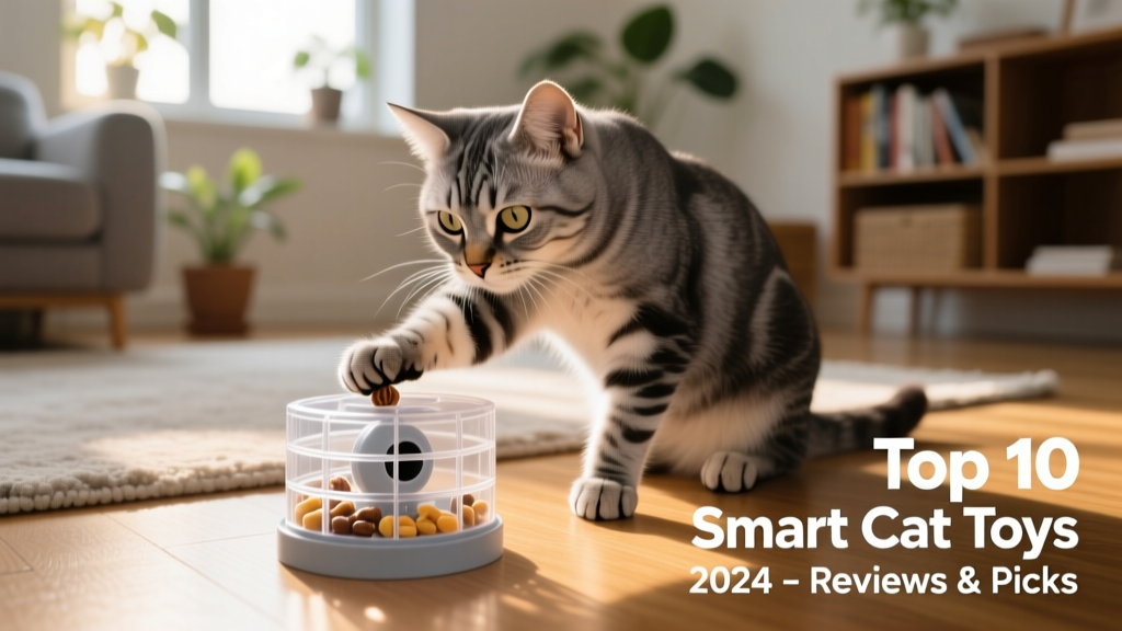 A curious cat intently pawing at a puzzle toy with hidden treats