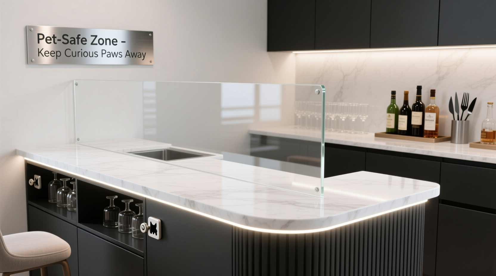 how to design a pet-safe home bar that keeps curious cats away