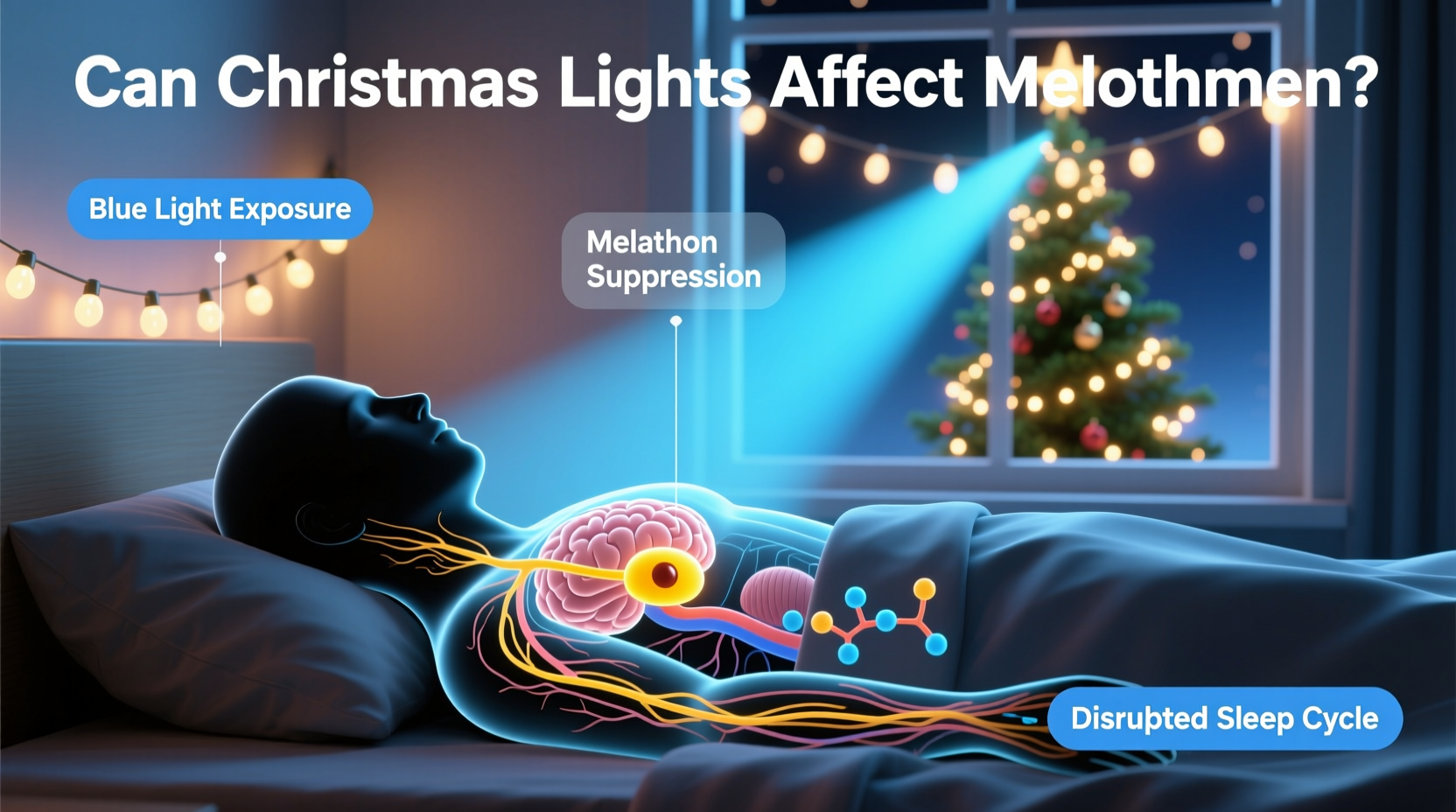 can christmas lights affect melatonin levels if left on overnight