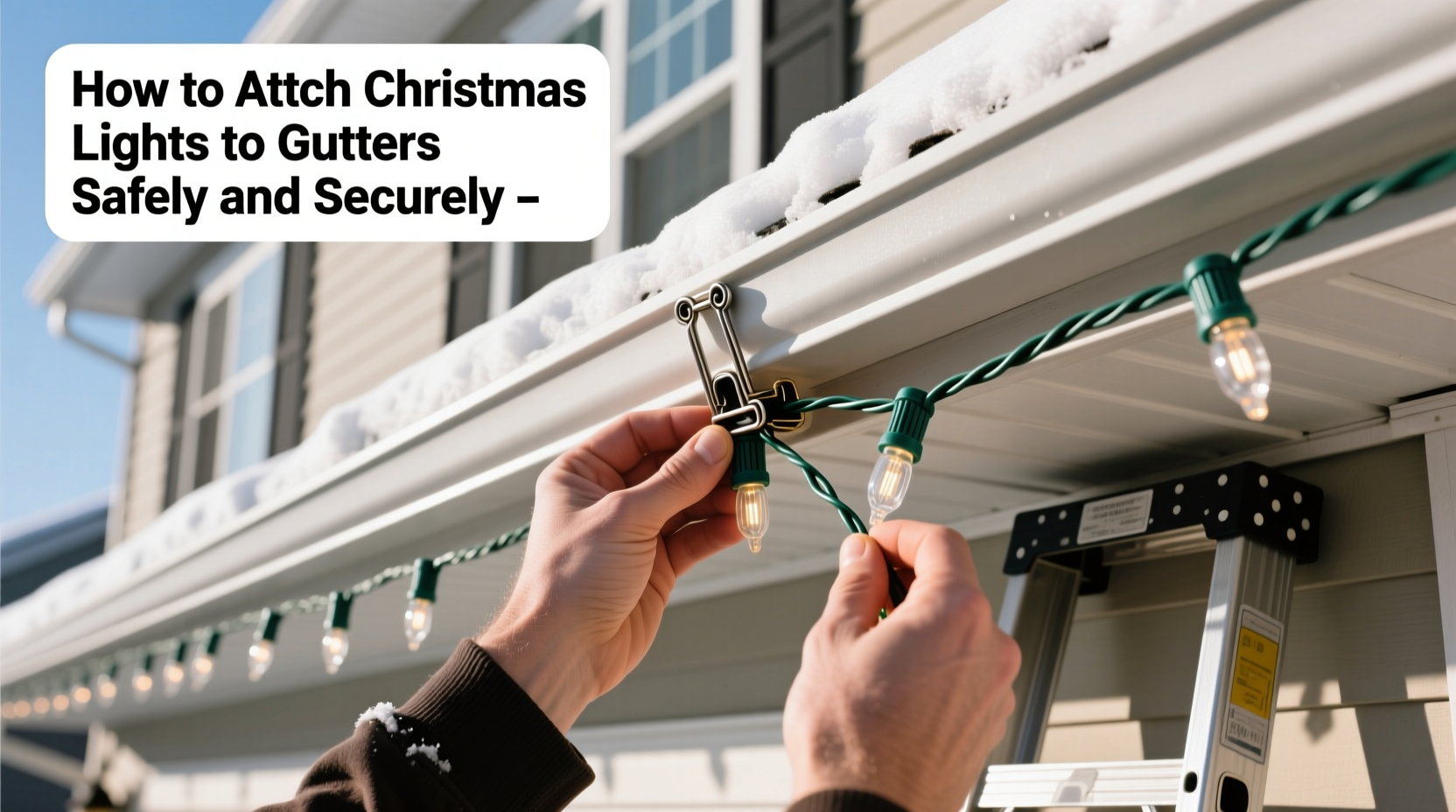 how to attach christmas lights to gutters