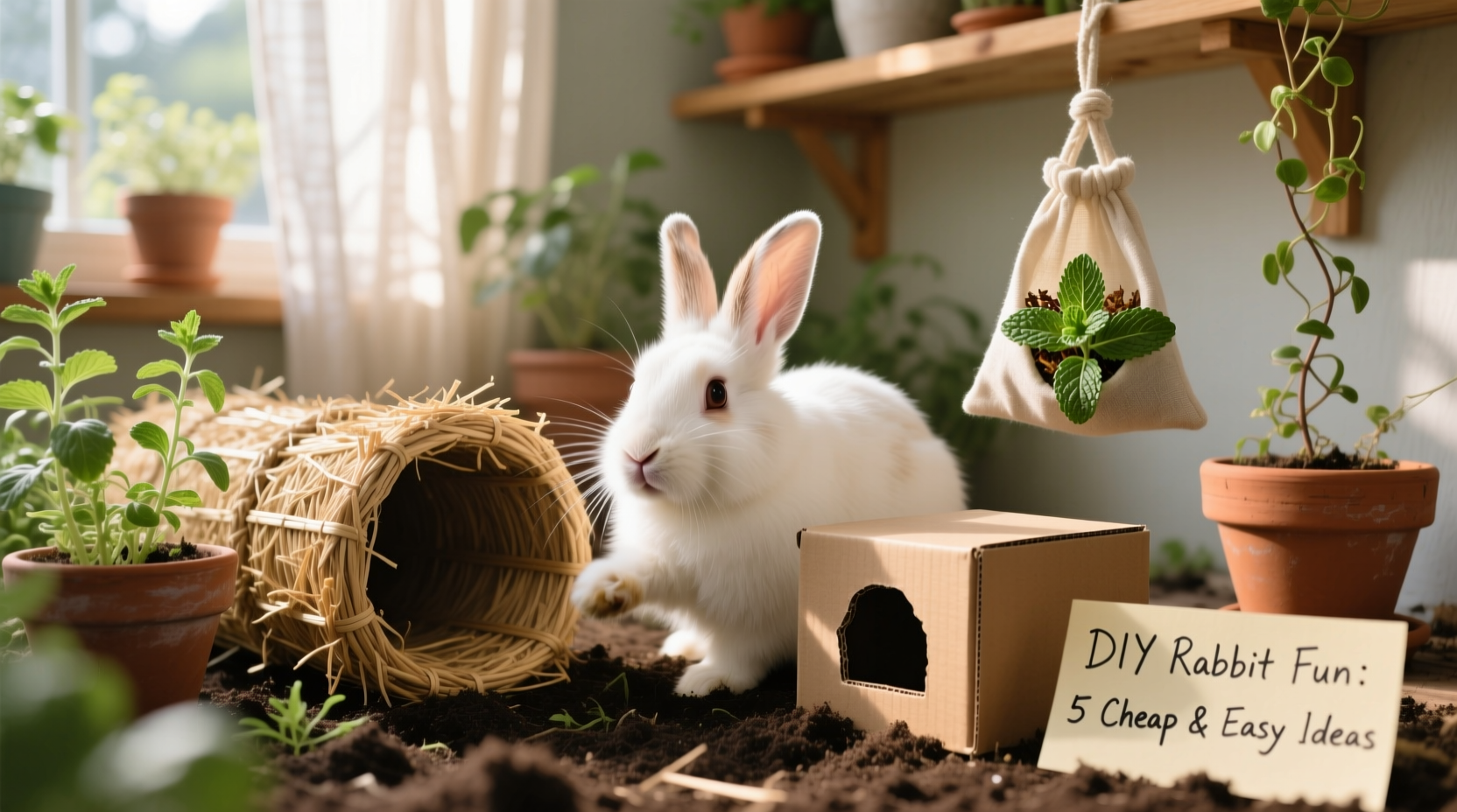 how to keep your rabbit entertained without expensive toys