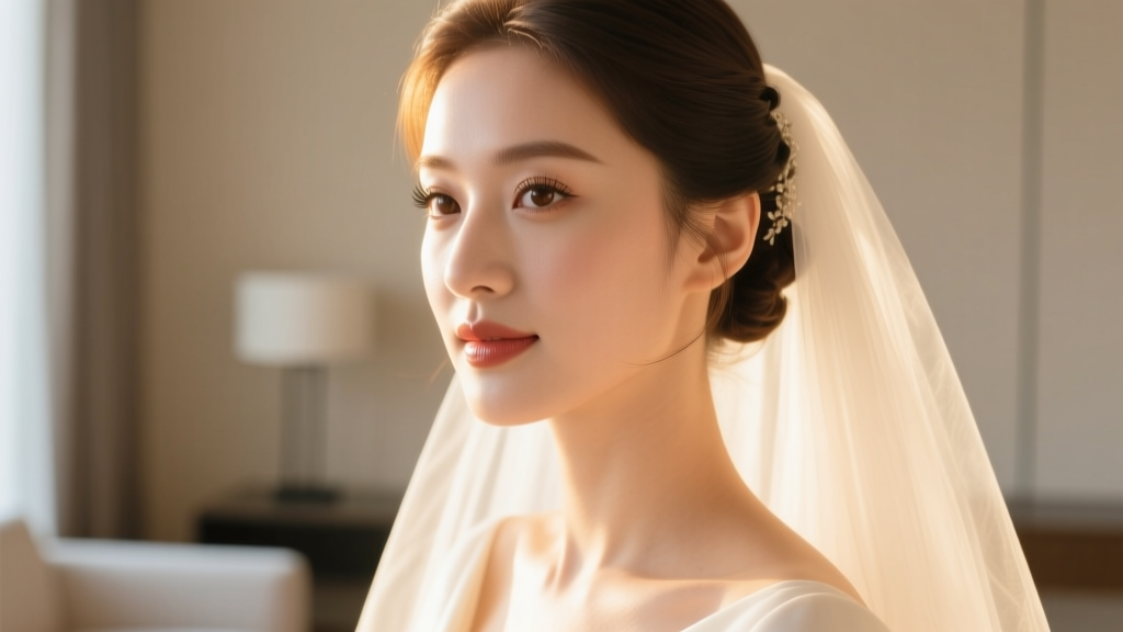 Close-up of a bride's collarbone featuring a 14-inch diamond tennis choker necklace paired with a strapless satin wedding dress.