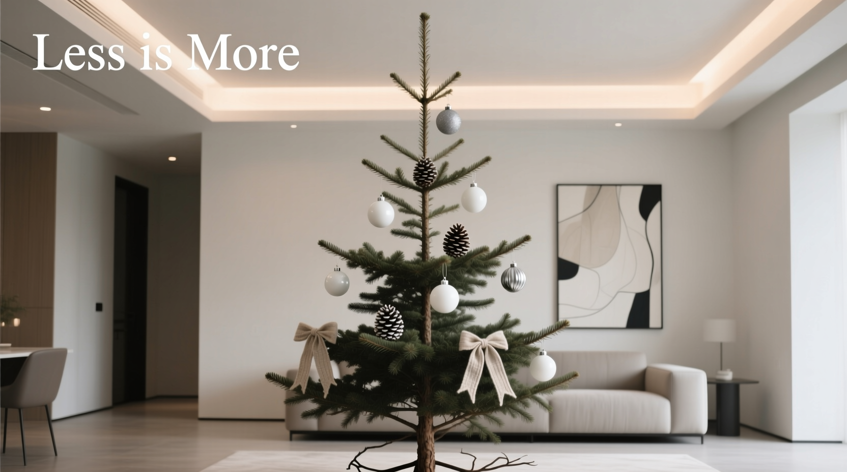 how to create negative space in christmas tree decorating for elegance