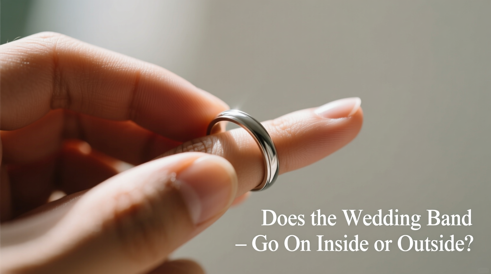 does the wedding band go on the inside or outside