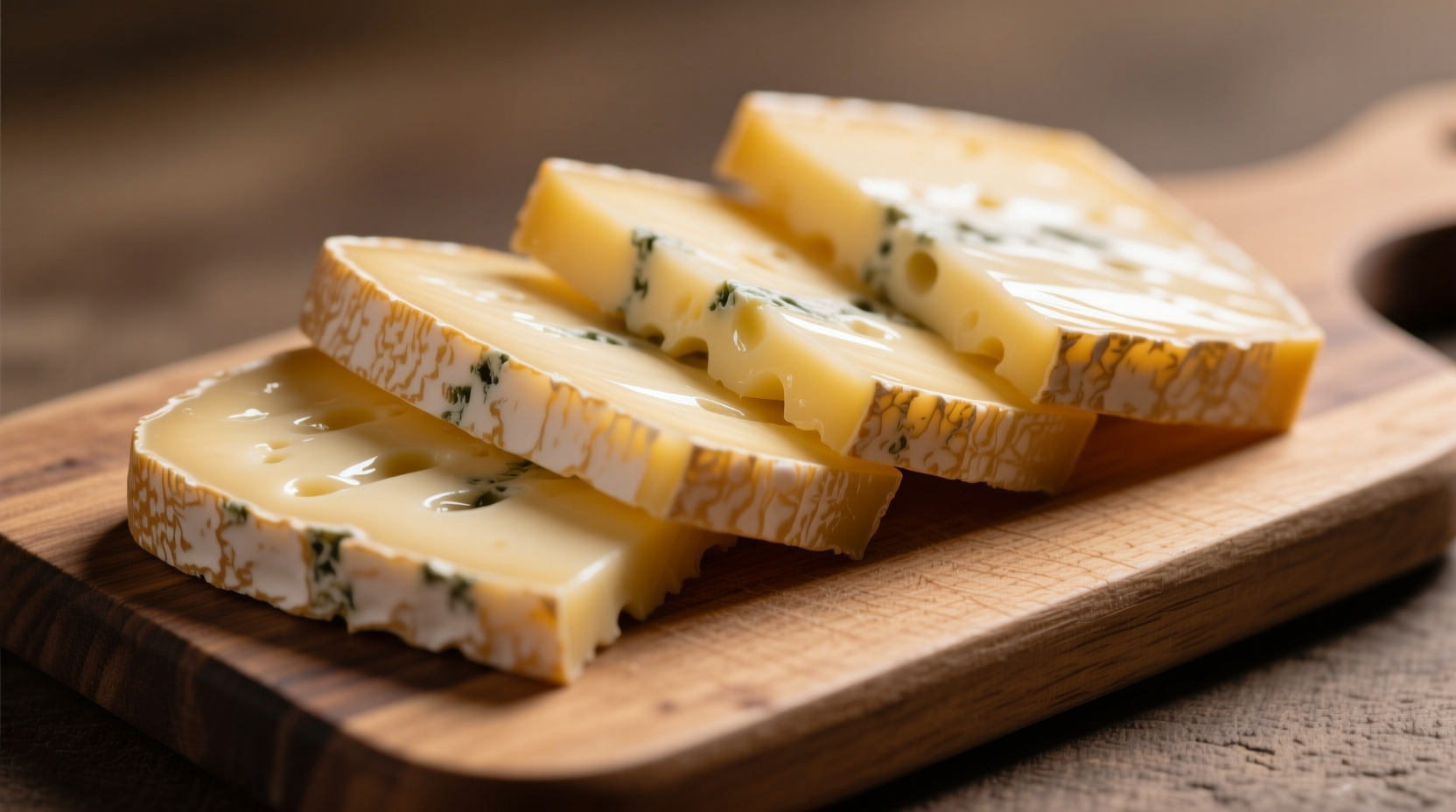 Provolone cheese slices showing smooth texture