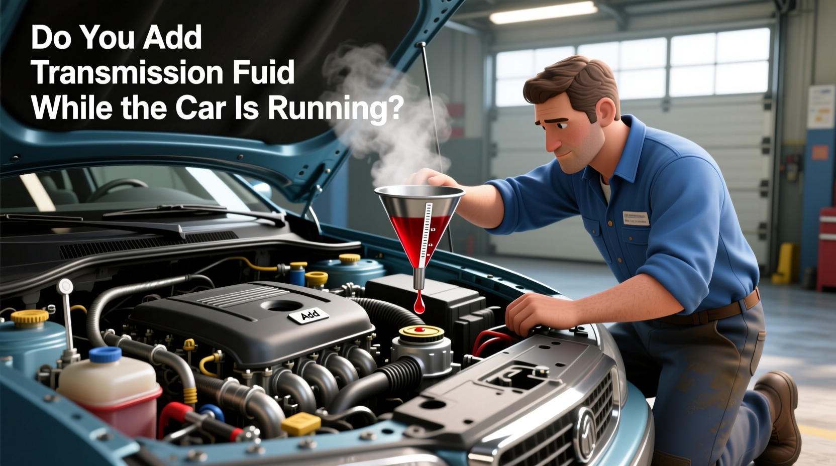 do you add transmission fluid while the car is running