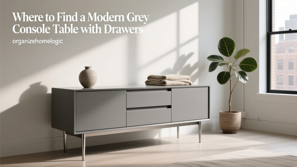 Where to Find a Modern Grey Console Table with Drawers