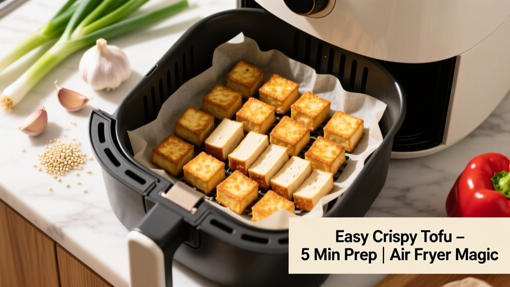 Easy Crispy Tofu Recipe for Air Fryer (5-Min Prep!)