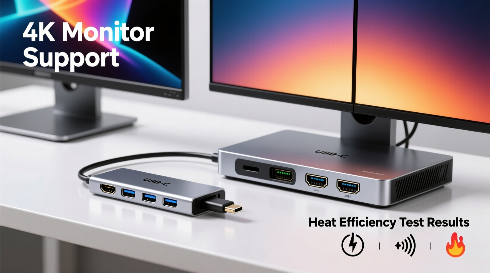 usb c hub vs docking station which one handles 4k monitors better without getting hot