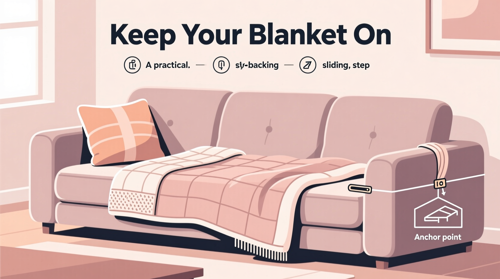 how to keep blankets from sliding off the couch