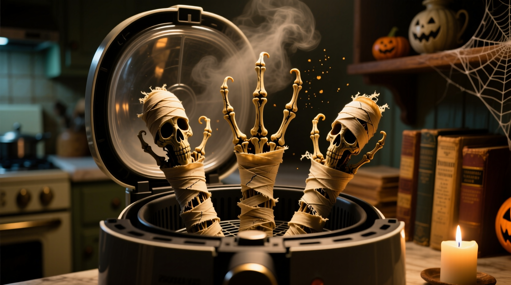 make spooky halloween mummy fingers in your air fryer