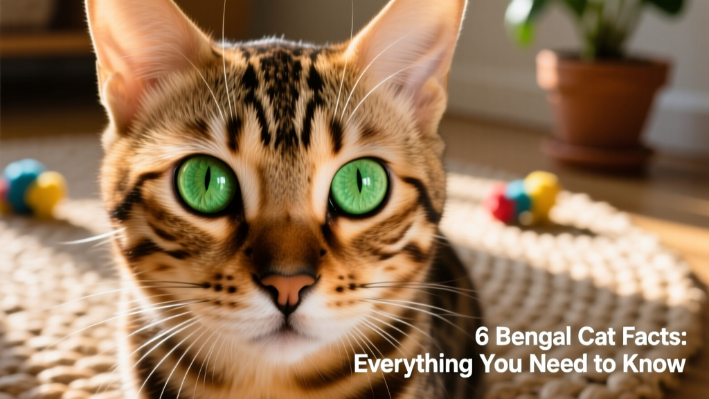 An extreme close-up of a Bengal cat’s expressive green eyes and finely detailed facial markings