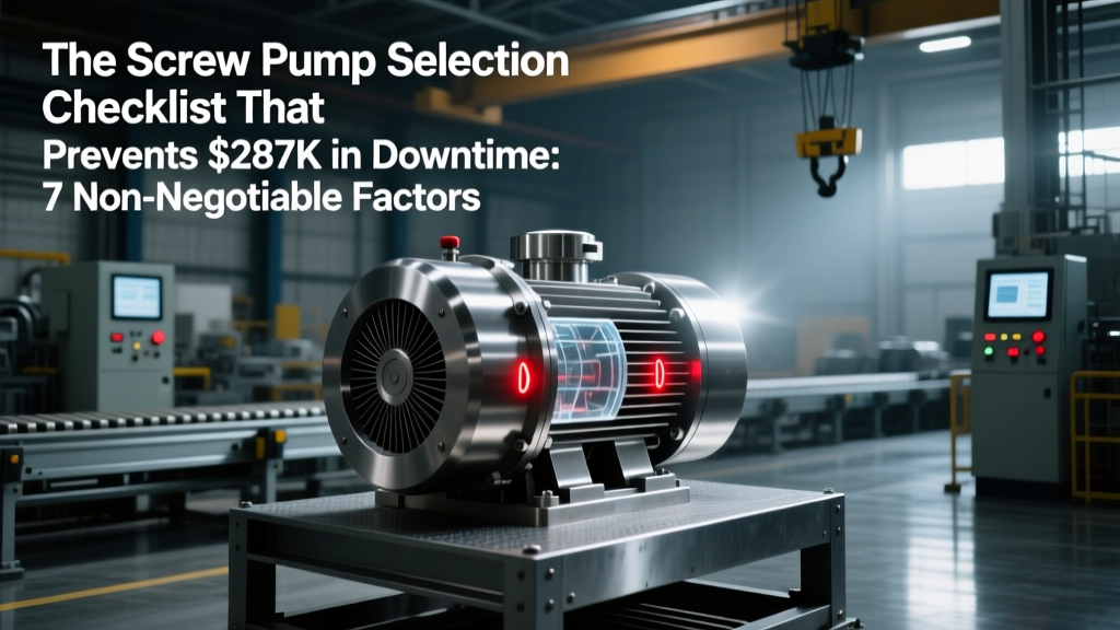 Screw Pump Selection Checklist: Prevent $287K Downtime