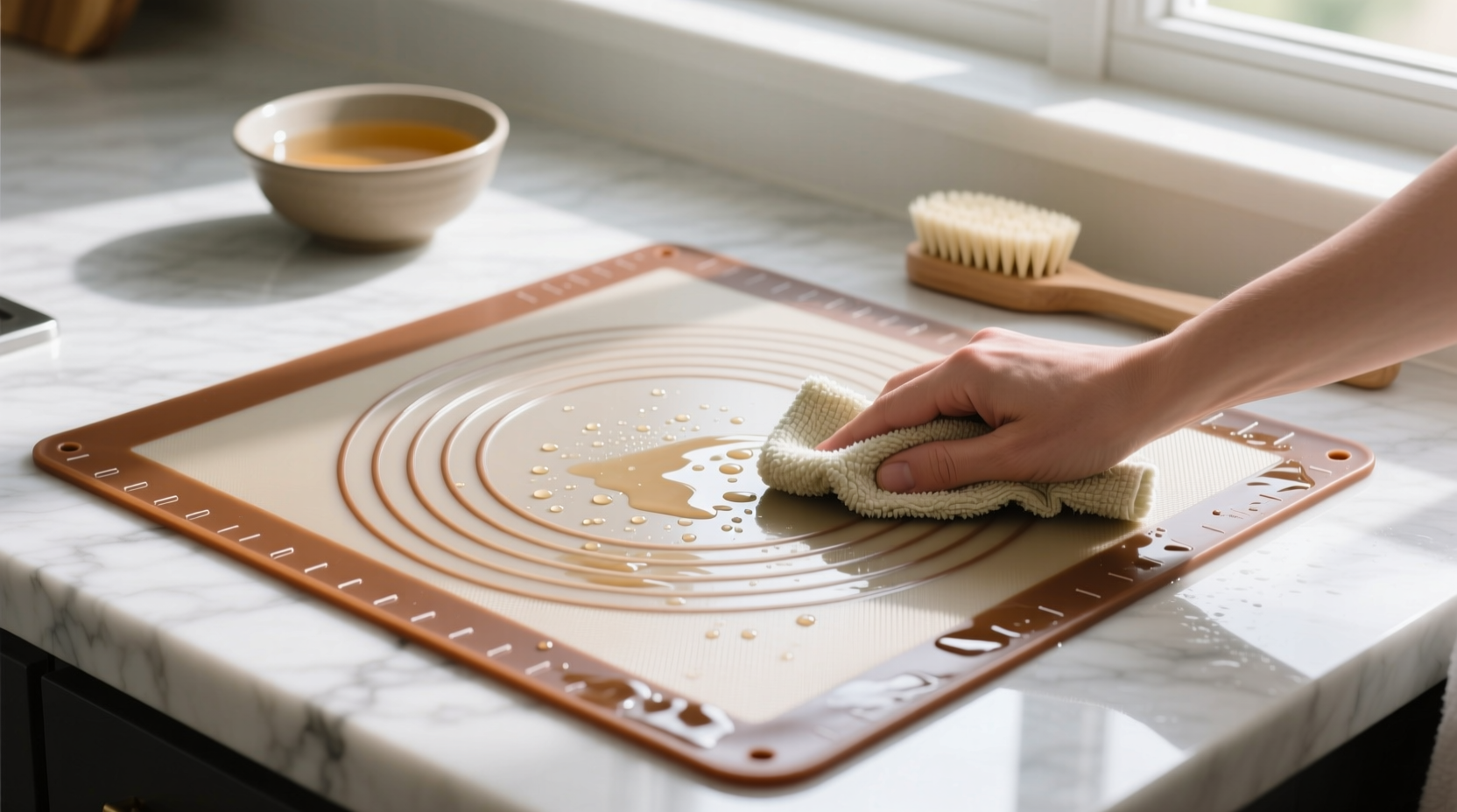 how to clean a silicone baking mat