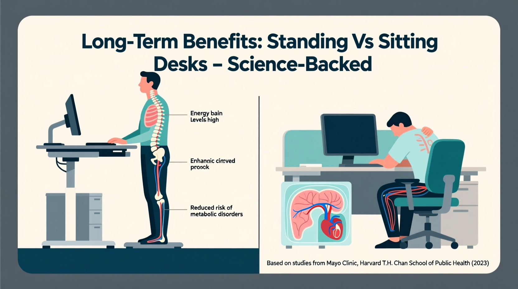 standing desk vs sitting desk long term benefits backed by science