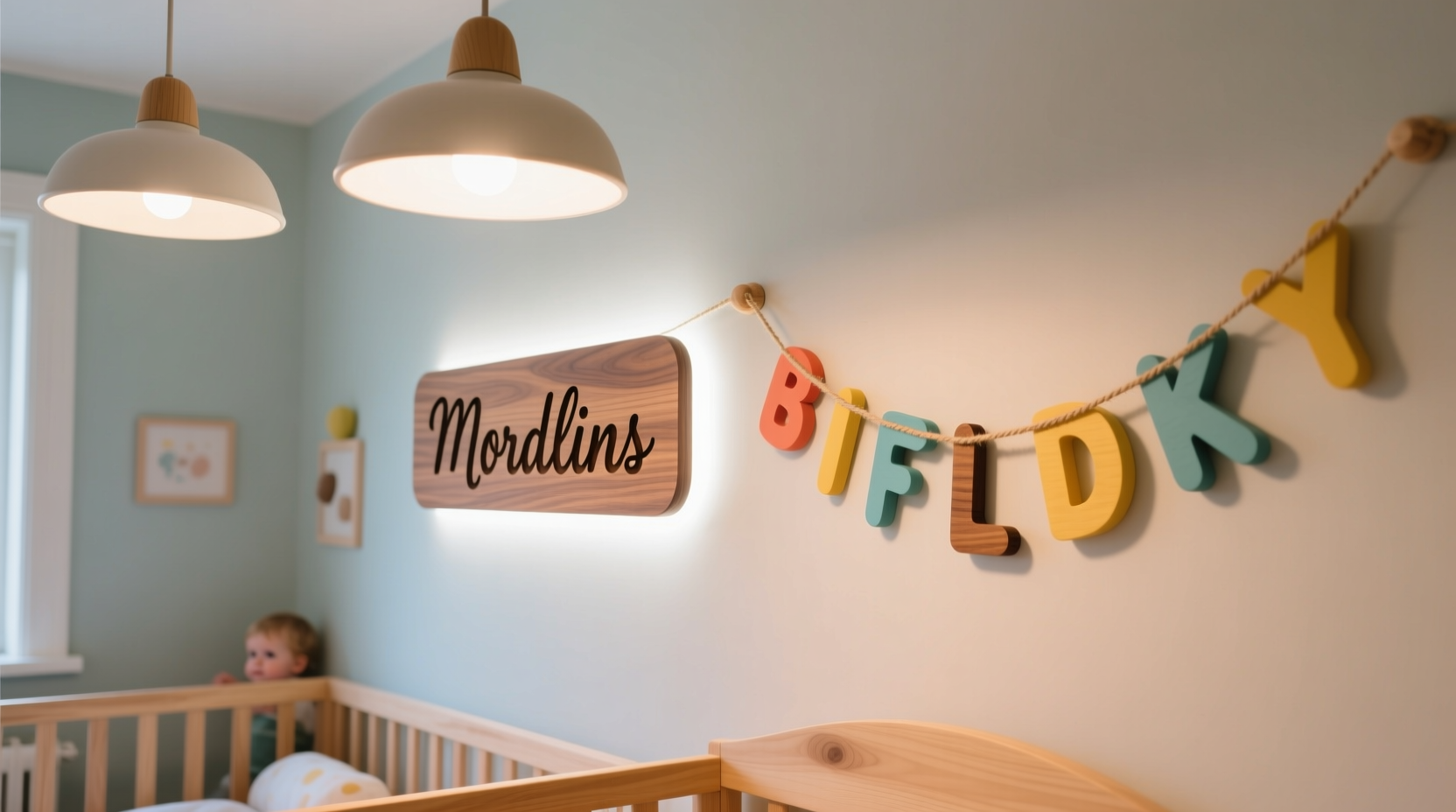 custom engraved name lights vs generic string letters for nurseries