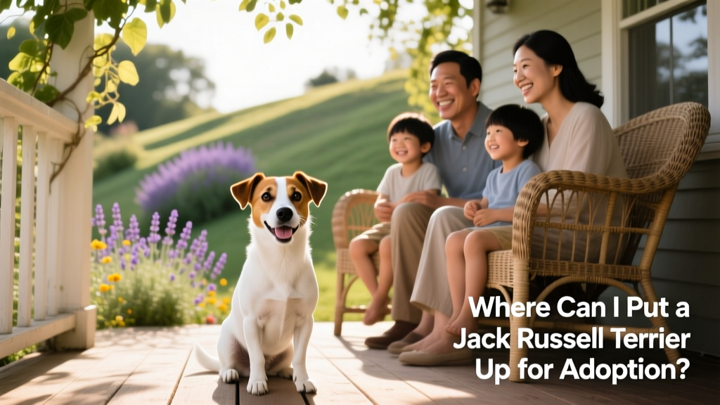 A cheerful Jack Russell Terrier sitting beside a family on a sunlit porch