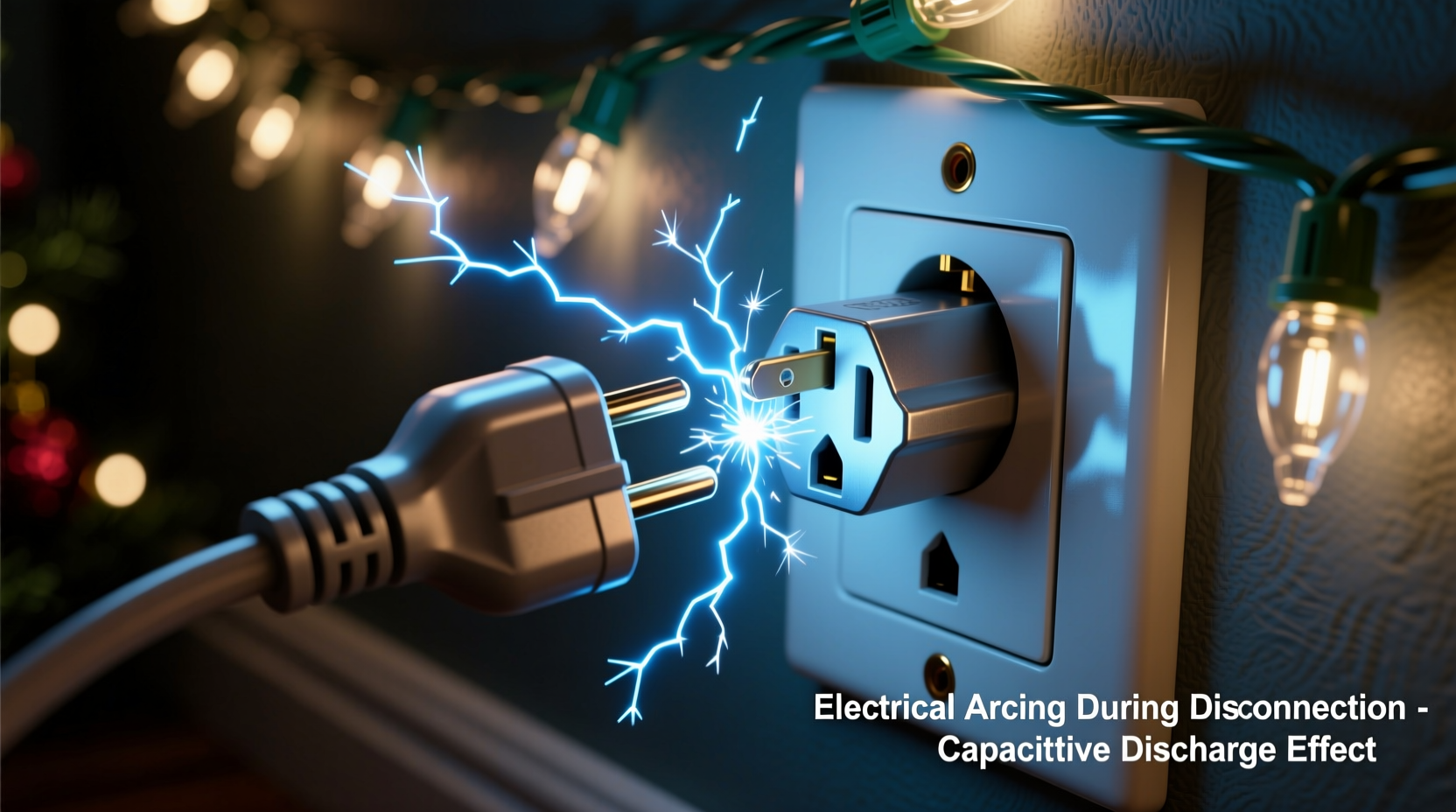 why does unplugging christmas lights sometimes cause a small spark