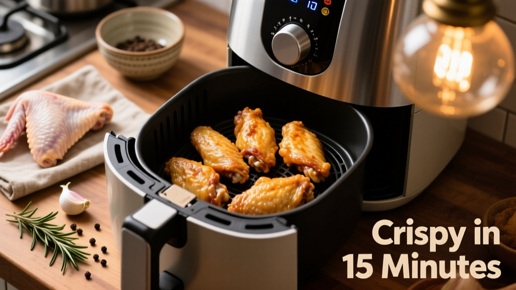 Crispy Frozen Cooked Chicken Wings in Air Fryer