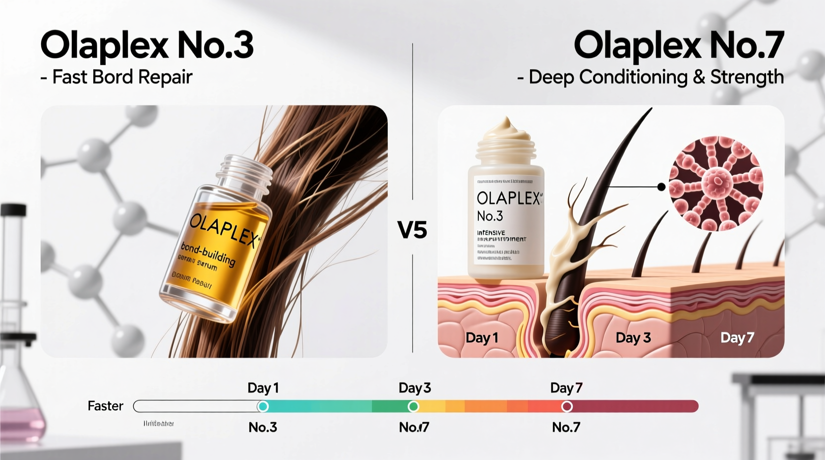 olaplex no 3 vs no 7 which treatment works faster on damaged hair