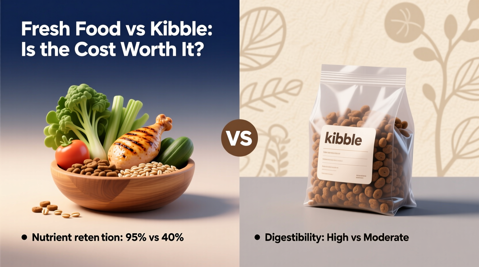 fresh food vs kibble is the cost of fresh dog food worth the health benefits